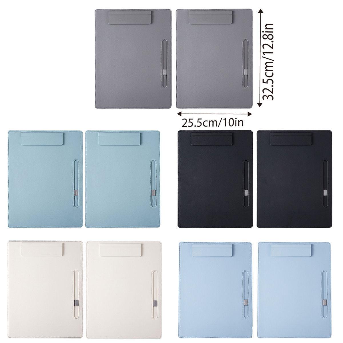 2 Pcs Conference File Holder Leather Board Clips