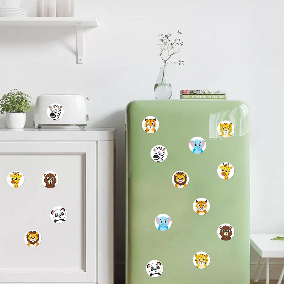 2 Rolls Animal Thank You Stickers Cartoon Kids Gift Labels