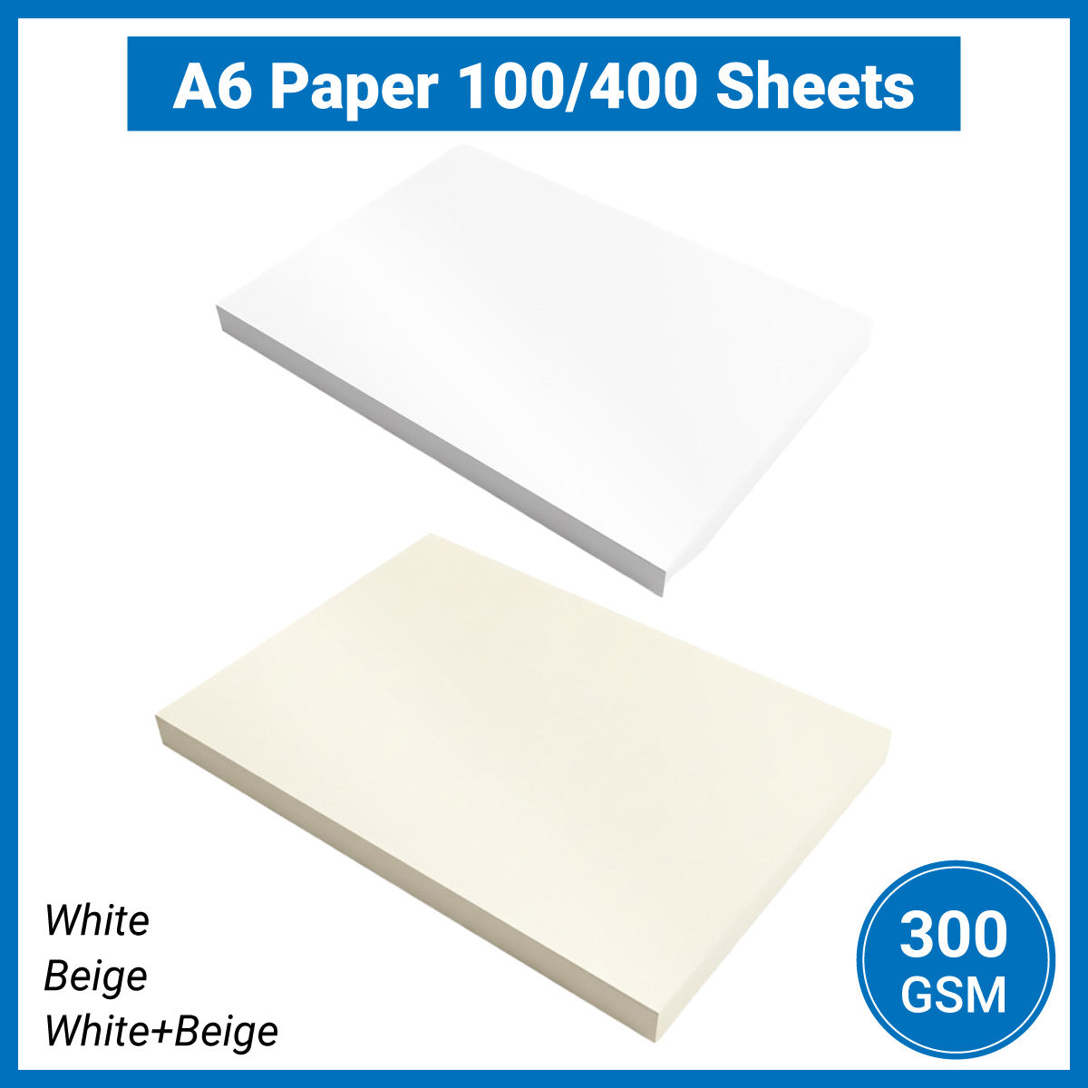 A6 Cardstock 300gsm 100/400 Sheets for Handmade Craft Projects