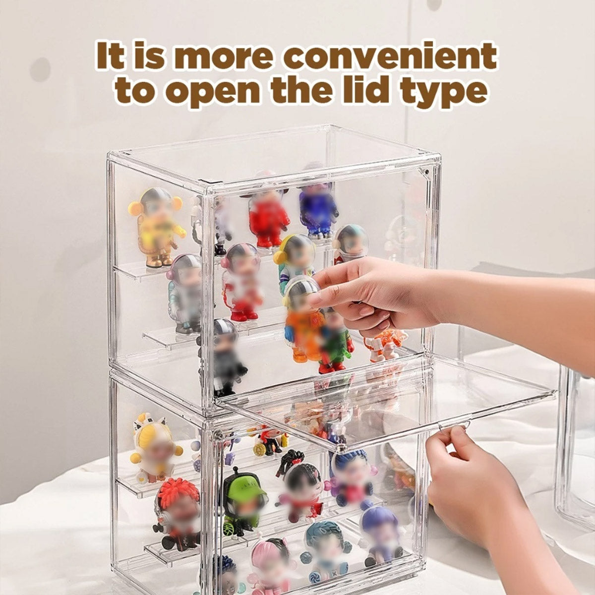 Blind Box Display Case Transparent Stackable Dustproof Organizer