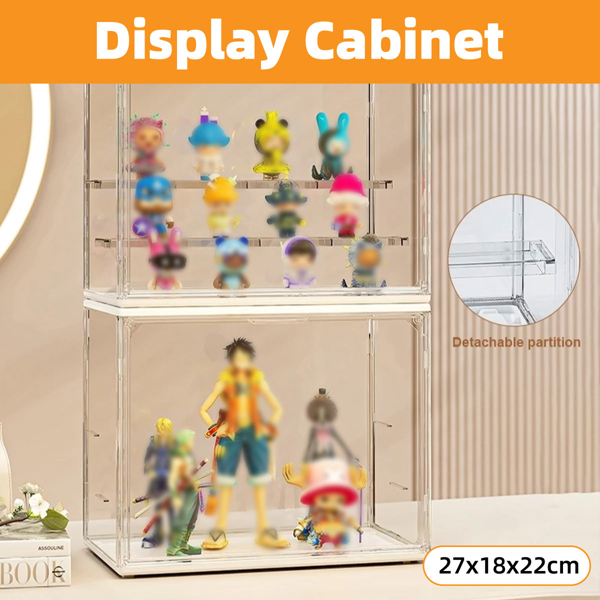 Blind Box Display Case Transparent Stackable Dustproof Organizer