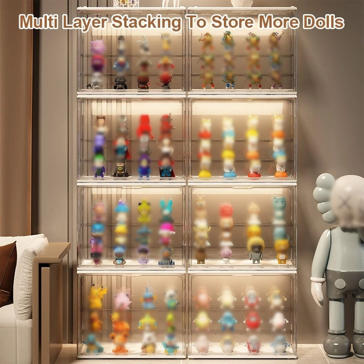 Blind Box Display Case Transparent Stackable Dustproof Organizer