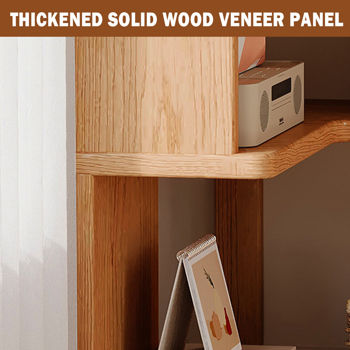 Solid Wood Corner Bookshelf Space Saving Floor Storage