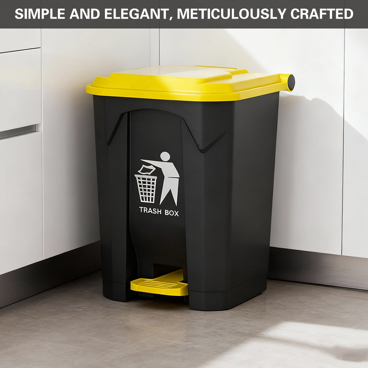 100L Pedal Trash Can with Lid and Elevated Base