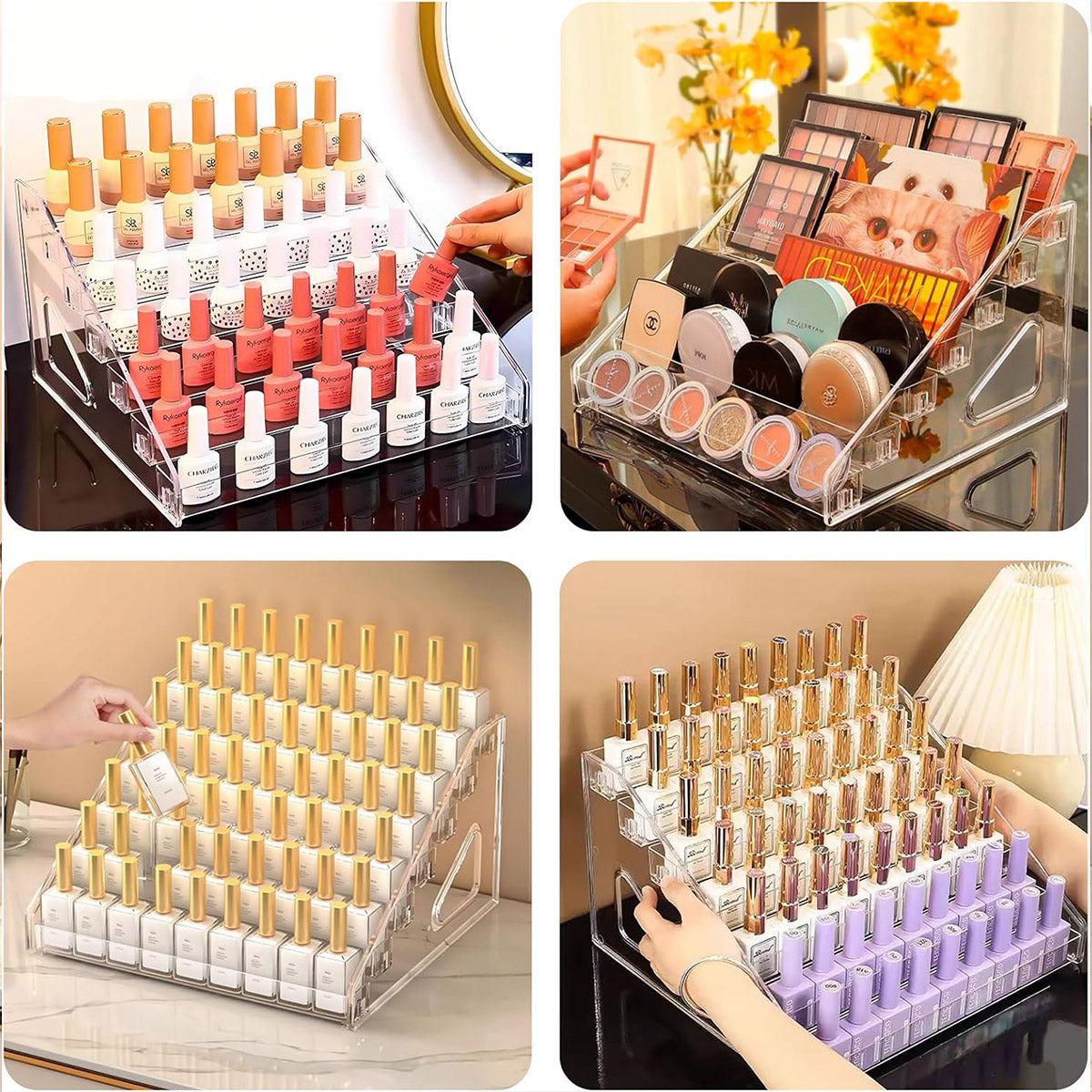 6/7 Layer Clear Acrylic Storage Rack Multi Tier Organizer Stand