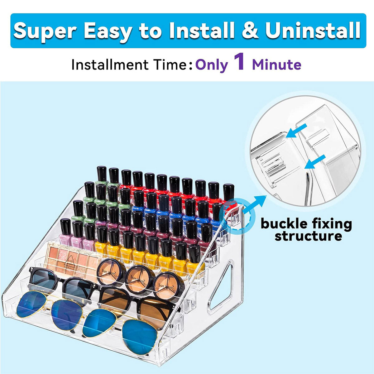 6/7 Layer Clear Acrylic Storage Rack Multi Tier Organizer Stand