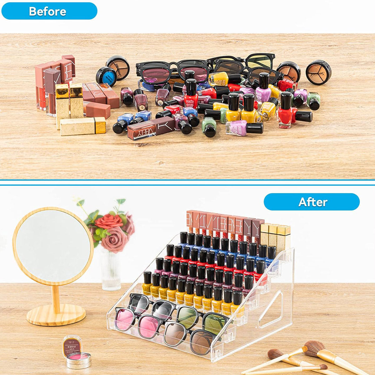 6/7 Layer Clear Acrylic Storage Rack Multi Tier Organizer Stand