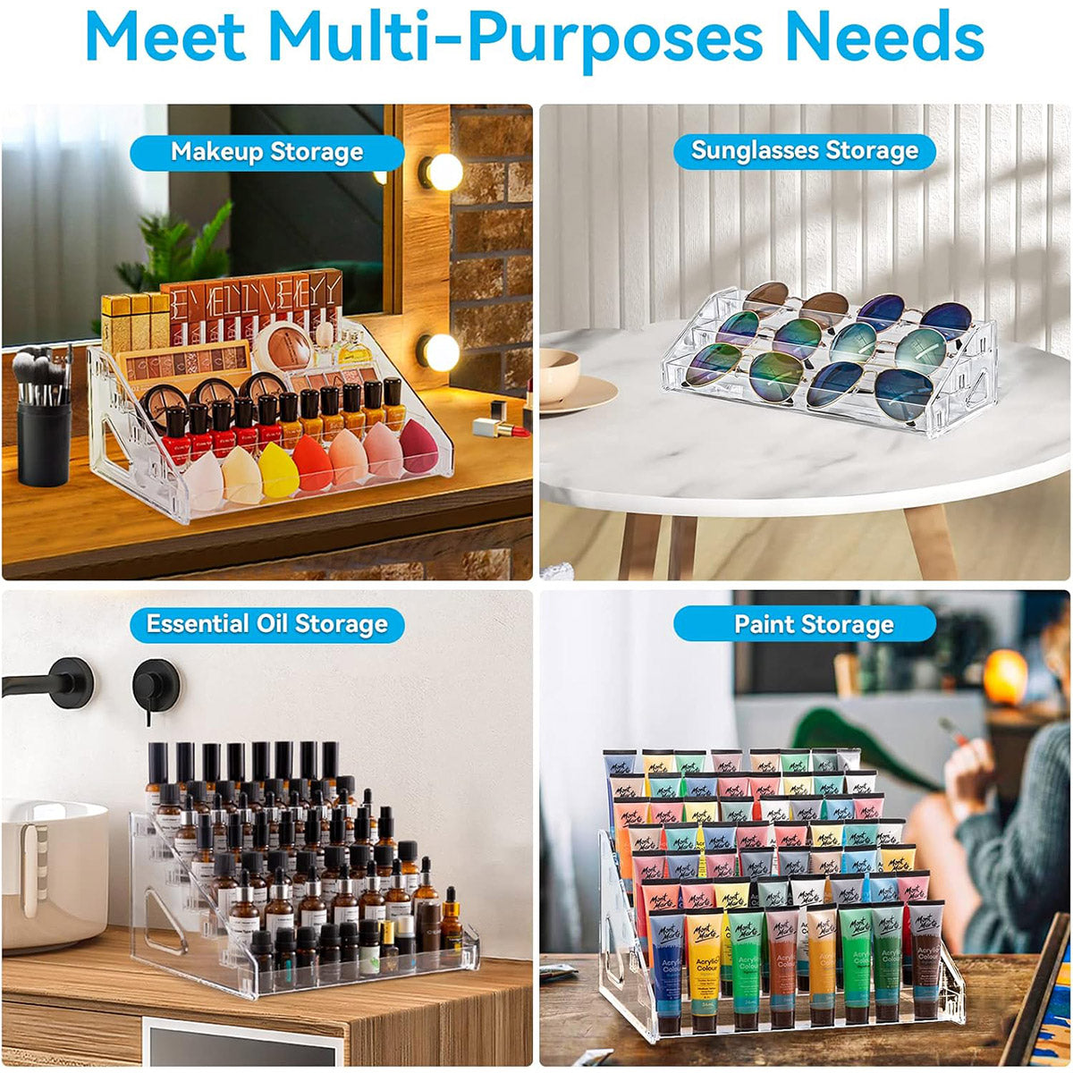 6/7 Layer Clear Acrylic Storage Rack Multi Tier Organizer Stand