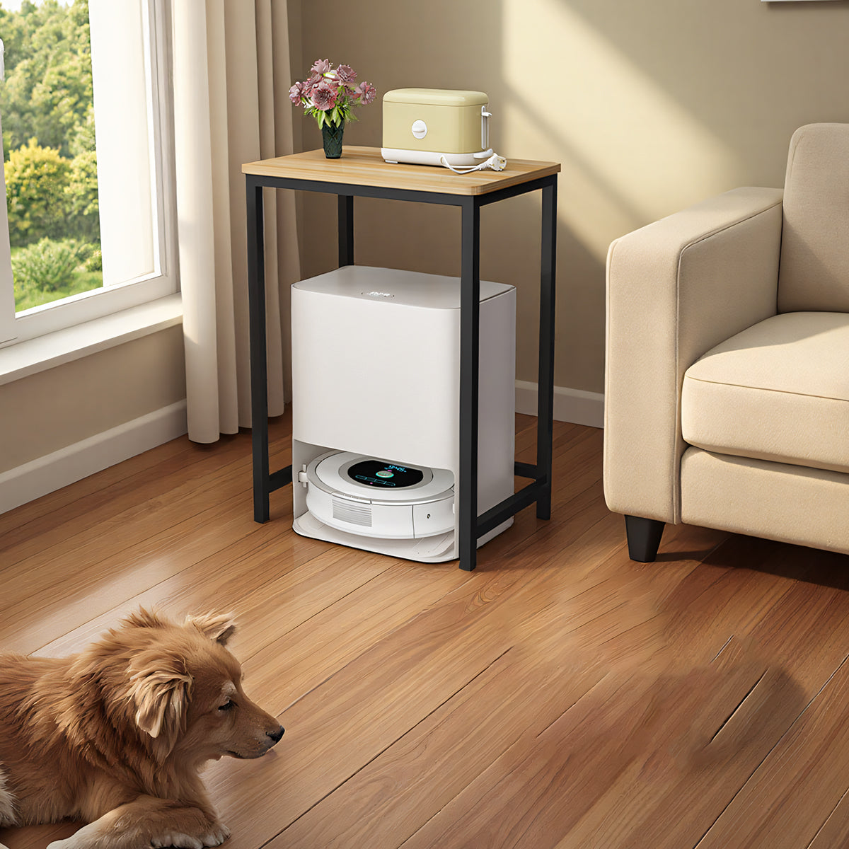 Small Square Side Table for Home and Office Space Saving Use