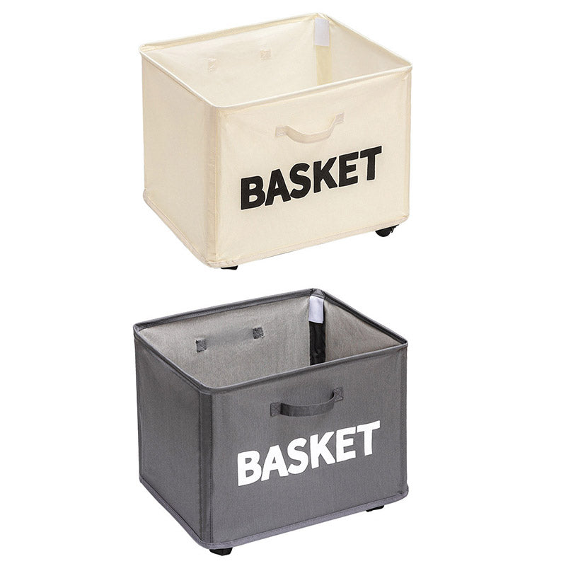 Rolling Storage Basket with Wheels Collapsible Oxford Fabric