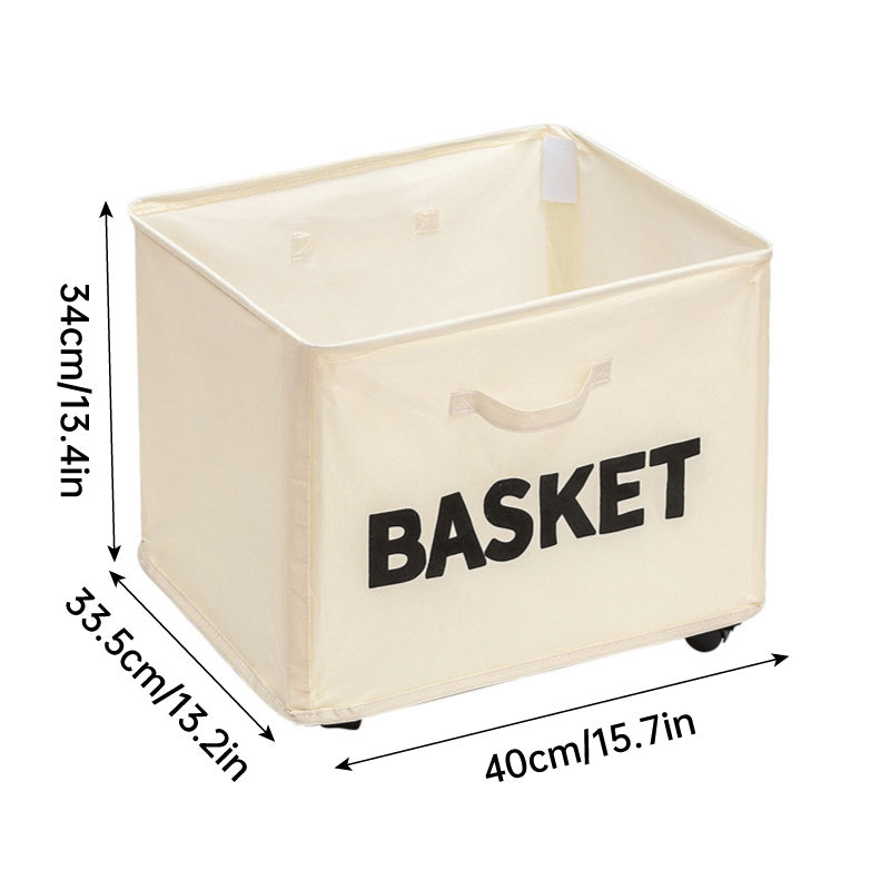 Rolling Storage Basket with Wheels Collapsible Oxford Fabric