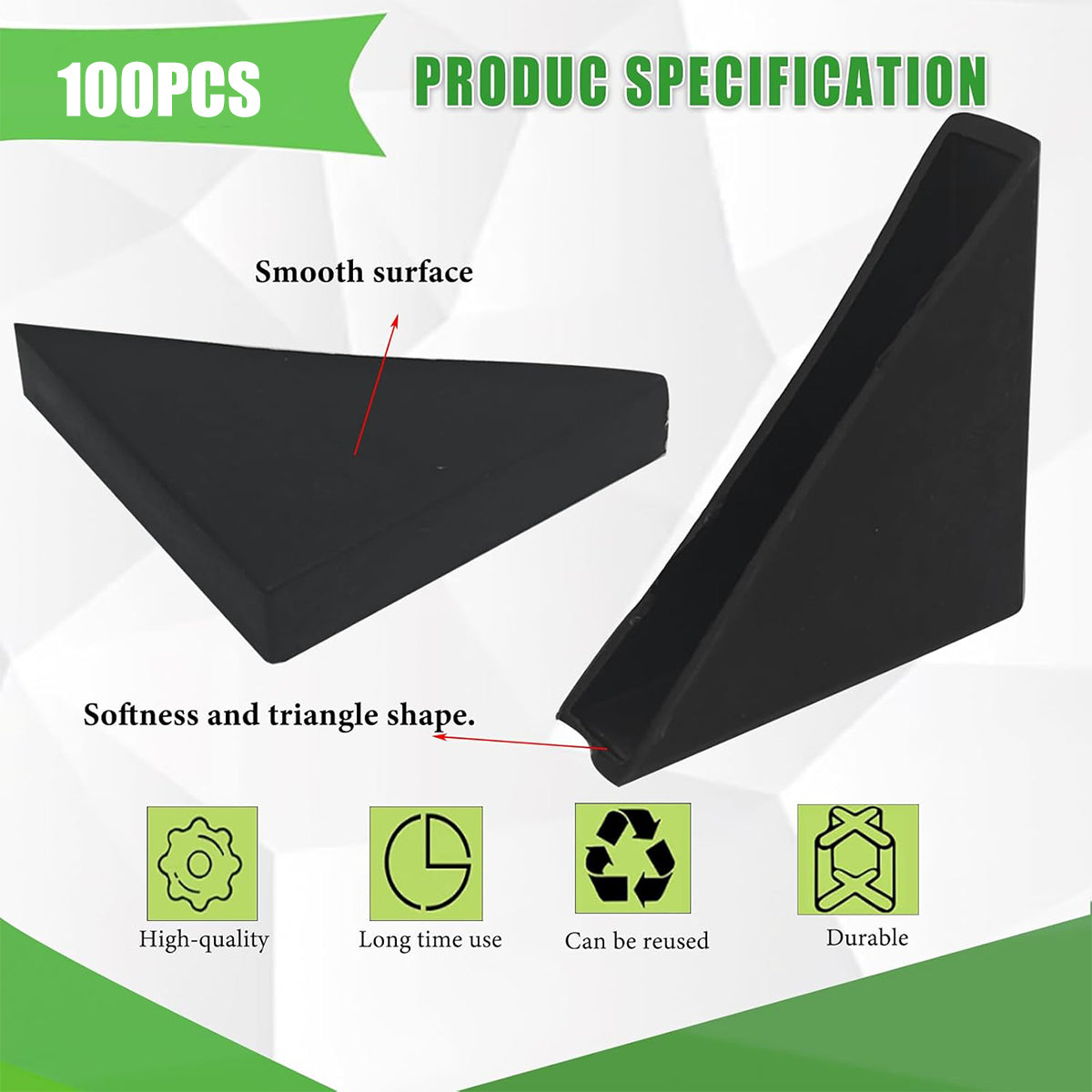 100pcs Triangle Corner Protectors for Glass Edges
