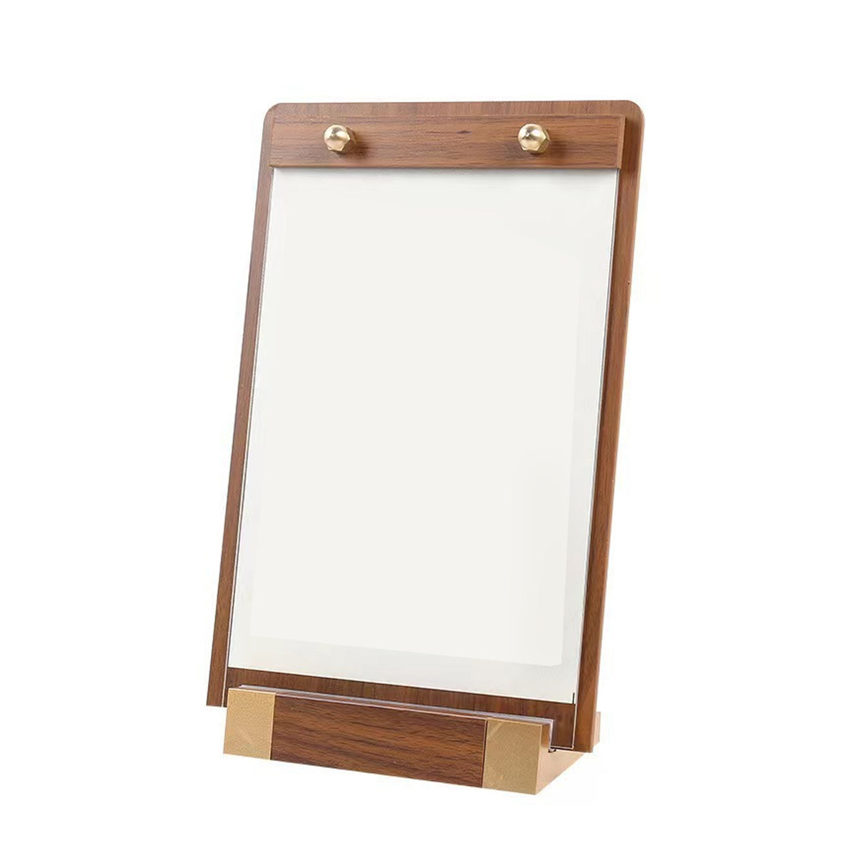 2 Pcs A4 Walnut Acrylic Desktop Display Stand