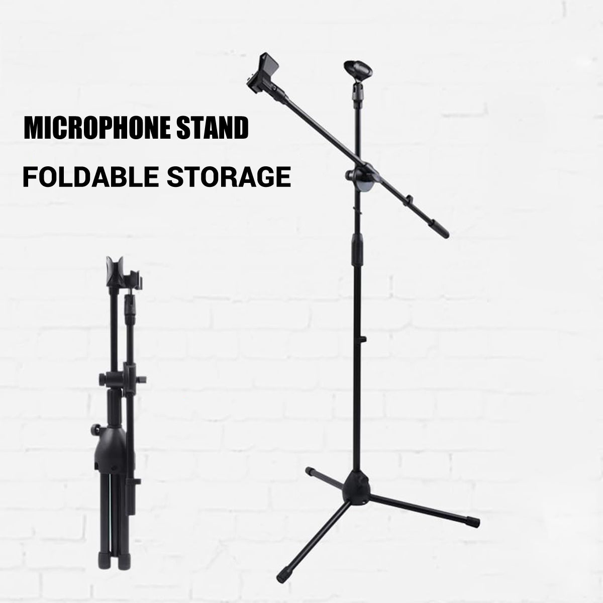 Foldable Microphone Tripod Stand with Boom Arm