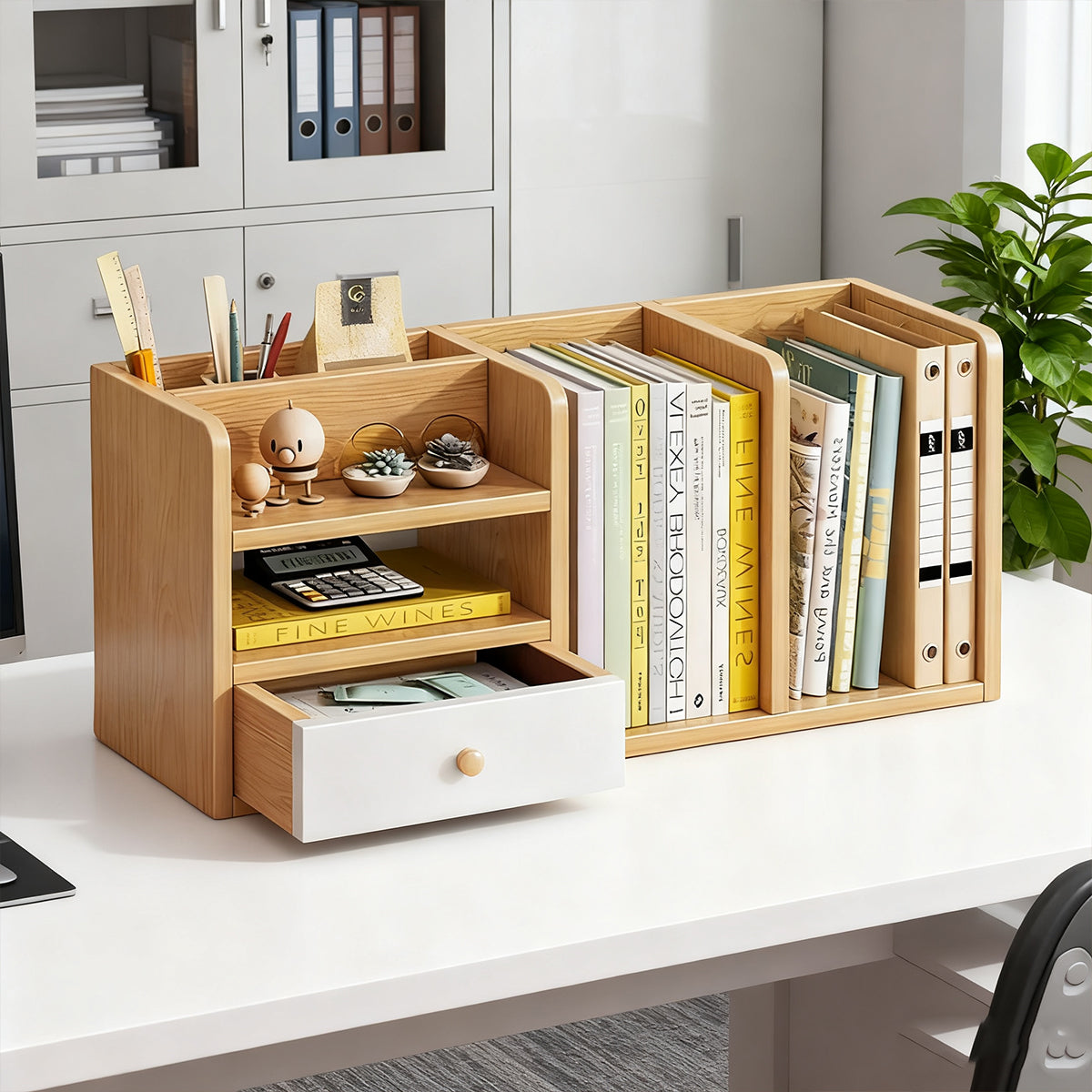 Office Desktop Rack Wooden Storage Organizer for Documents