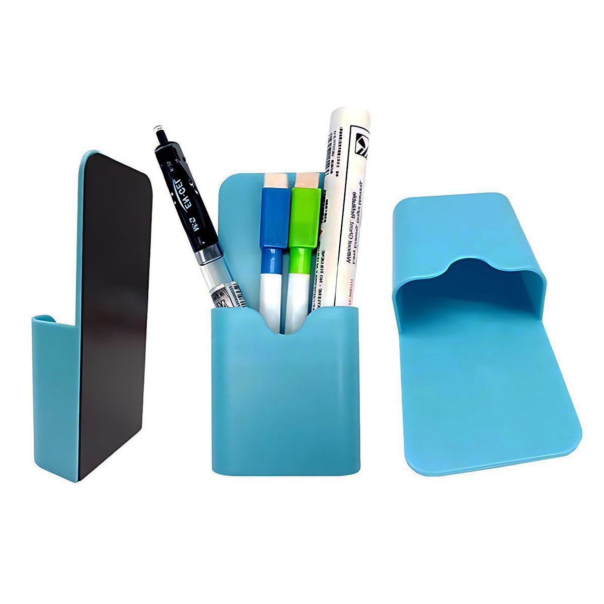 Magnetic Pen Holder Box Plastic Marker Organizer for Whiteboard or Fridge