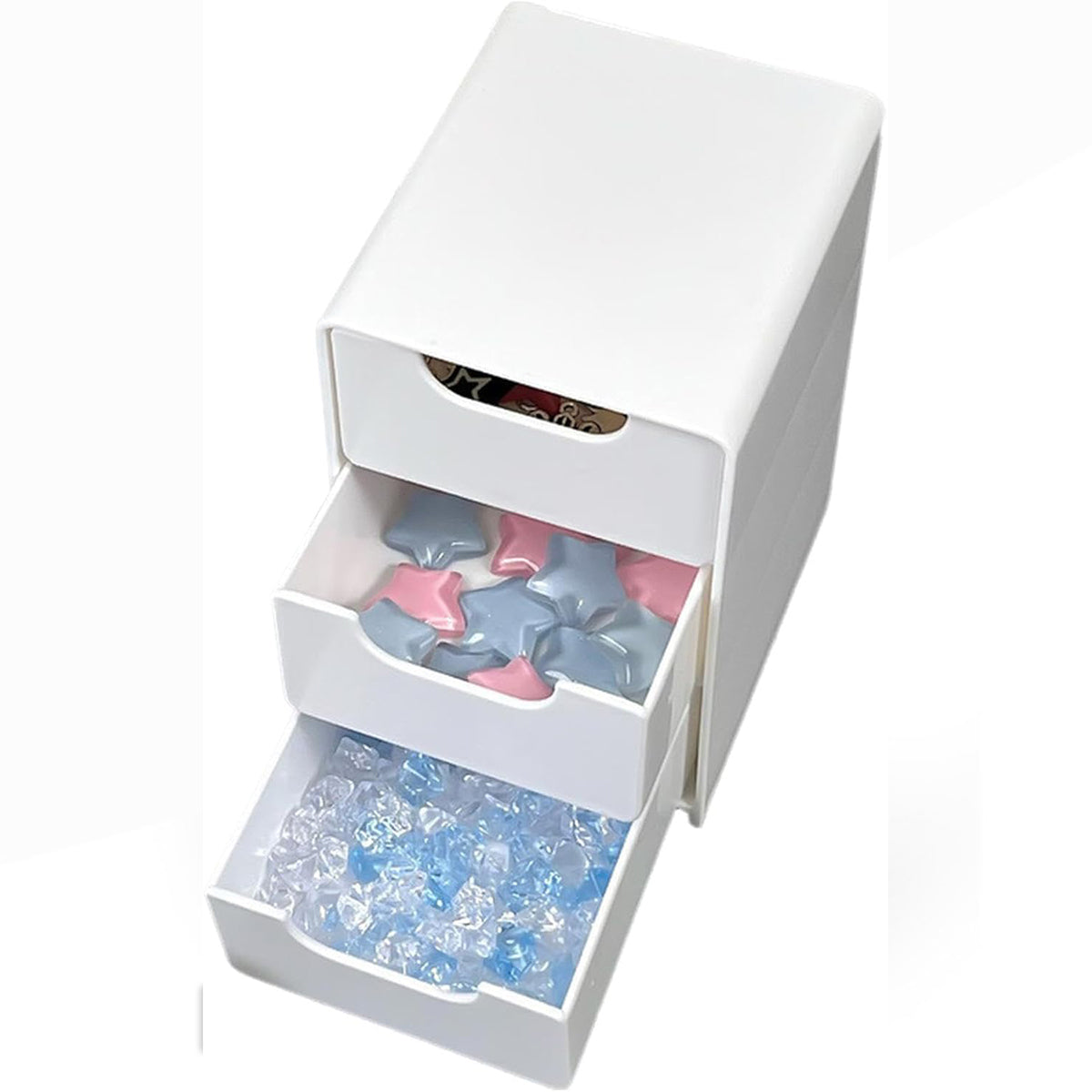Mini Desktop Organiser Box 3-Layer Plastic Drawer Unit