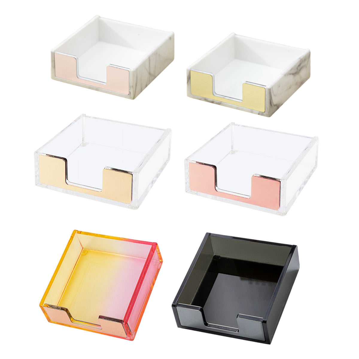 Large Desktop Sticky Note Box Organiser Acrylic Storage Holder