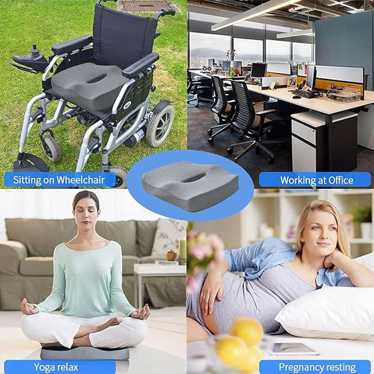 Orthopedic Coccyx Memory Foam Seat Cushion with Cover