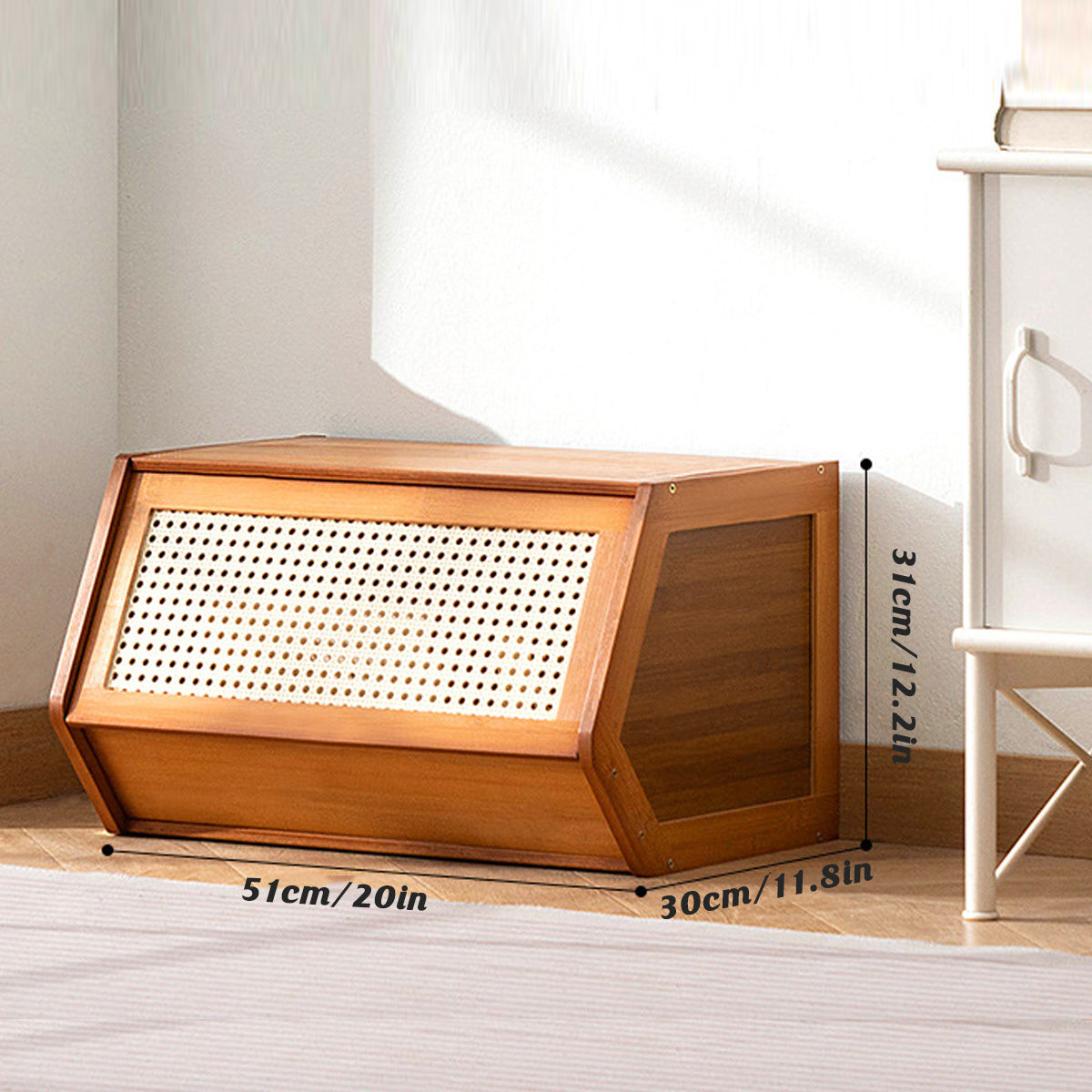 Bamboo Bookcase Storage Cabinet with Doors