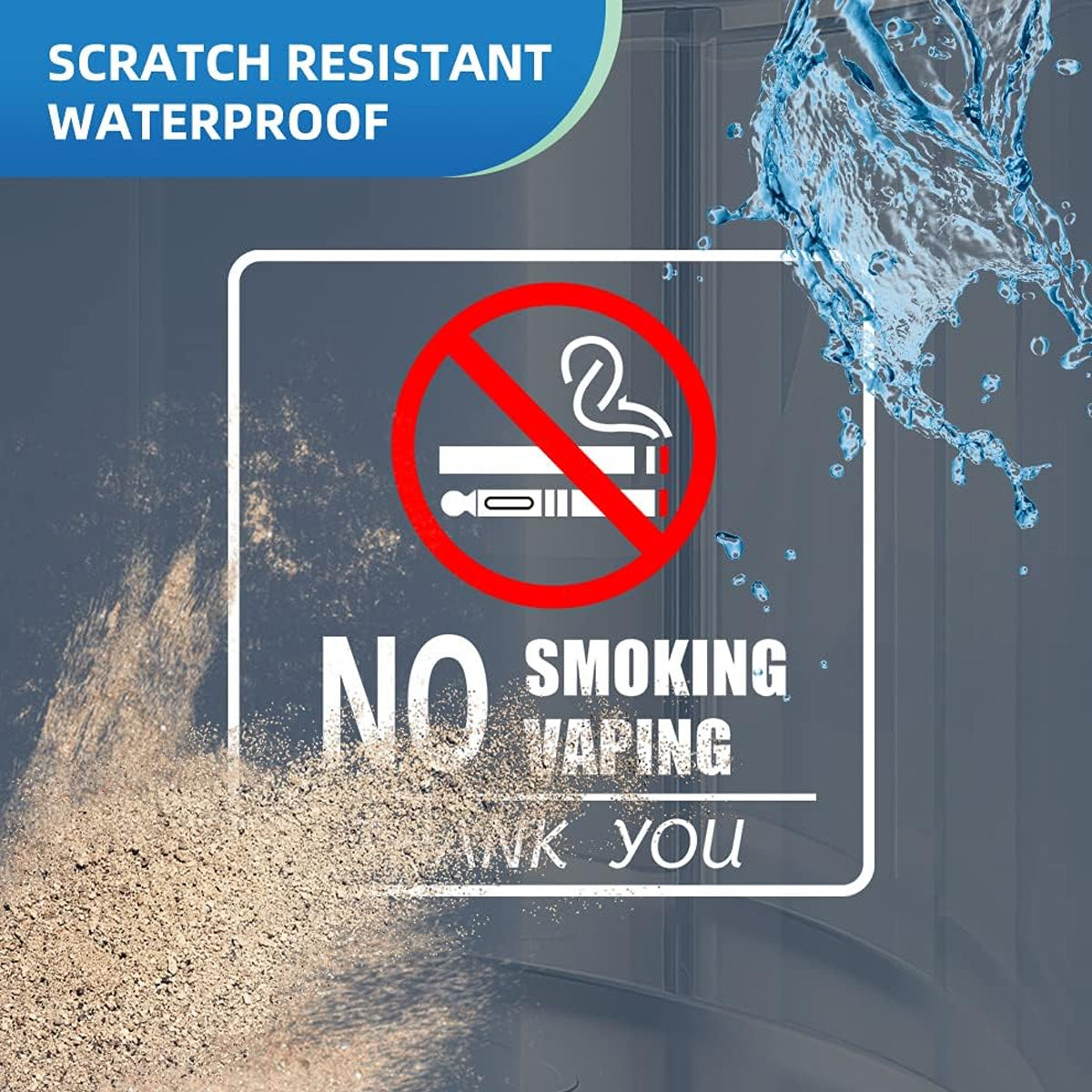 10 Pcs No Smoking Sign Sticker Waterproof Removable Label