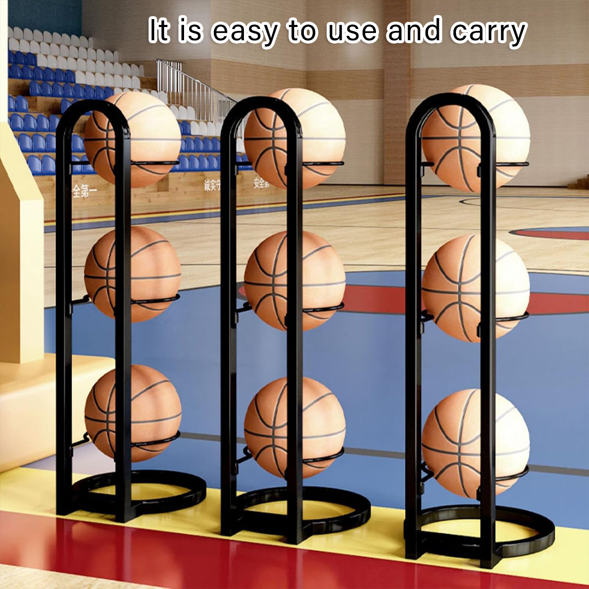 3-4 Tier Ball Storage Rack for Basketball Sports