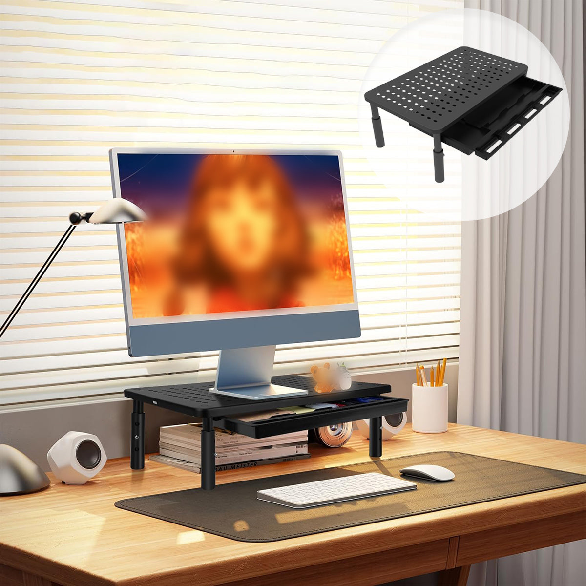 Aluminum Laptop Monitor Riser with 3-Level Height