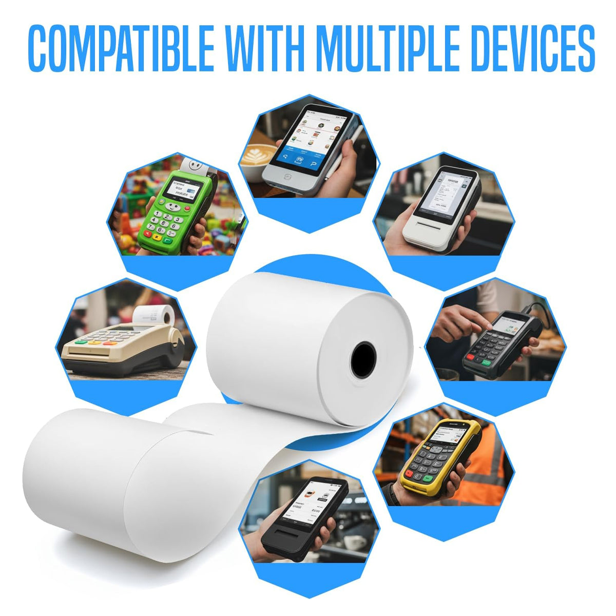 20/50 Rolls Thermal Paper Bright White Smooth POS Printer