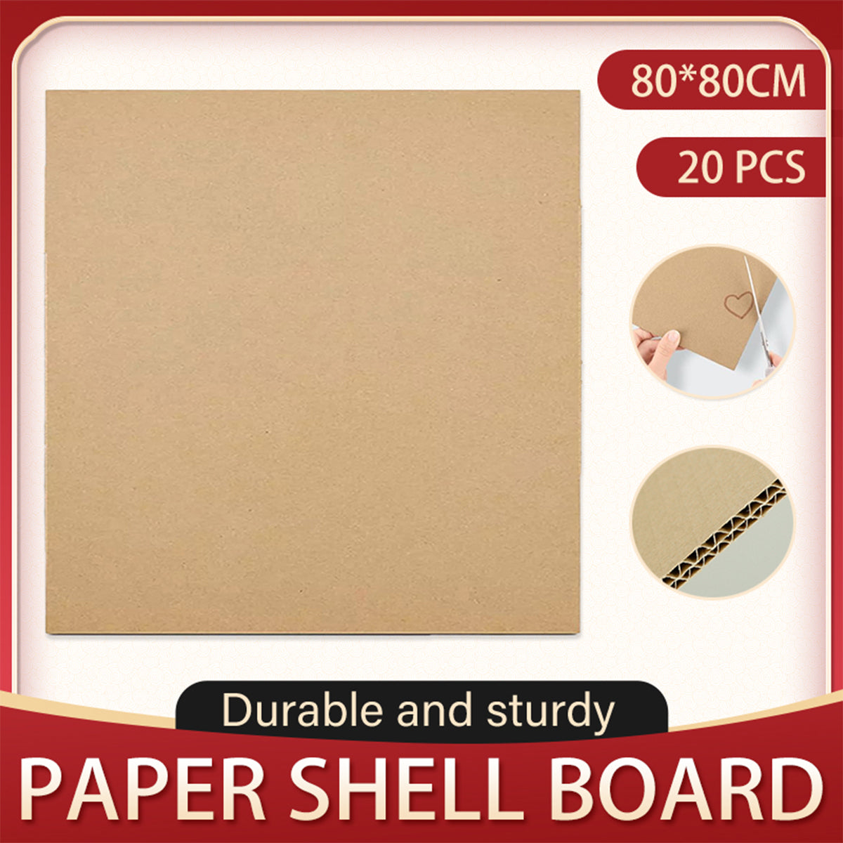 Corrugated Cardboard Sheets 20pcs 80x80cm