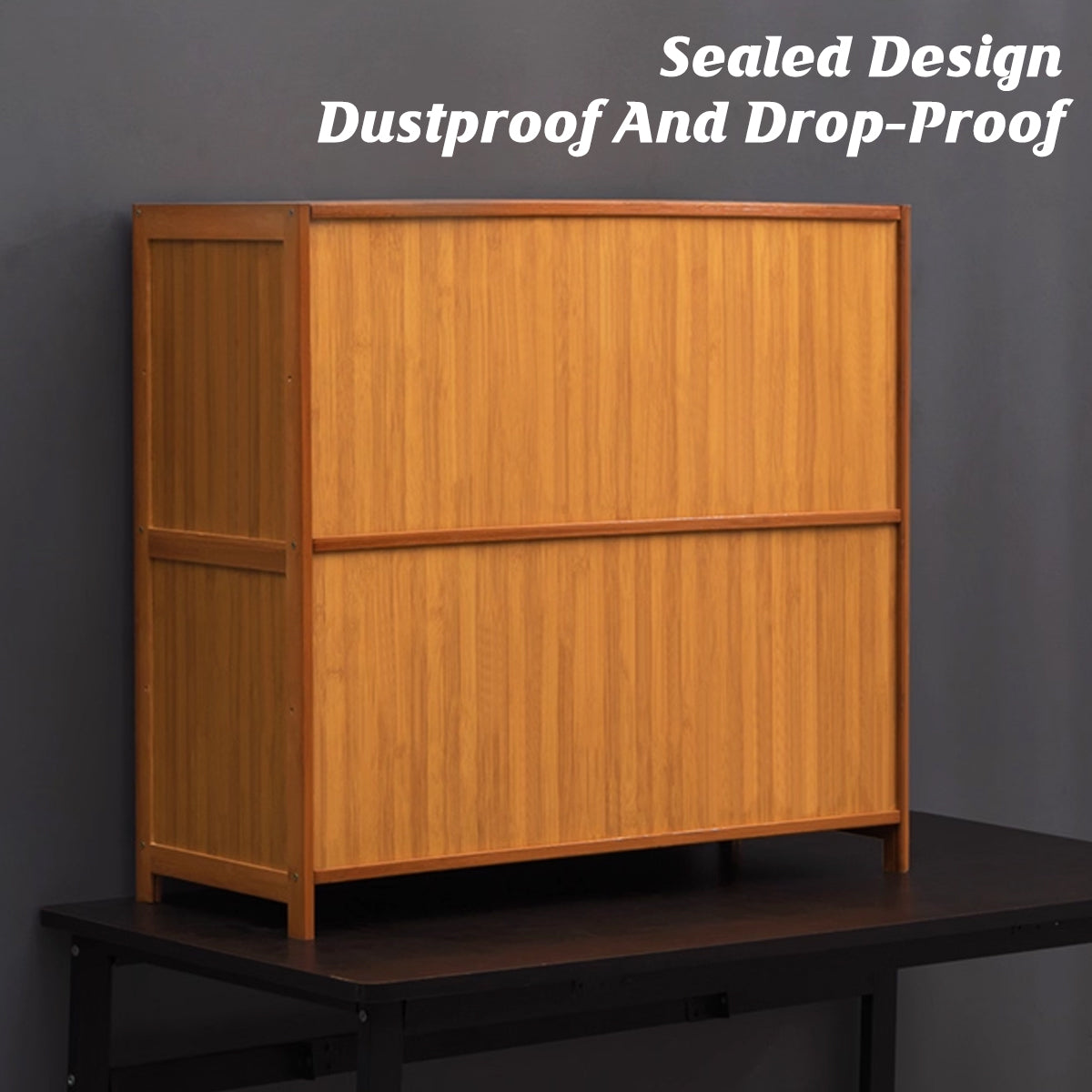 Floor-Standing Storage Cabinet with Ventilated Flip Doors 70×32×73cm