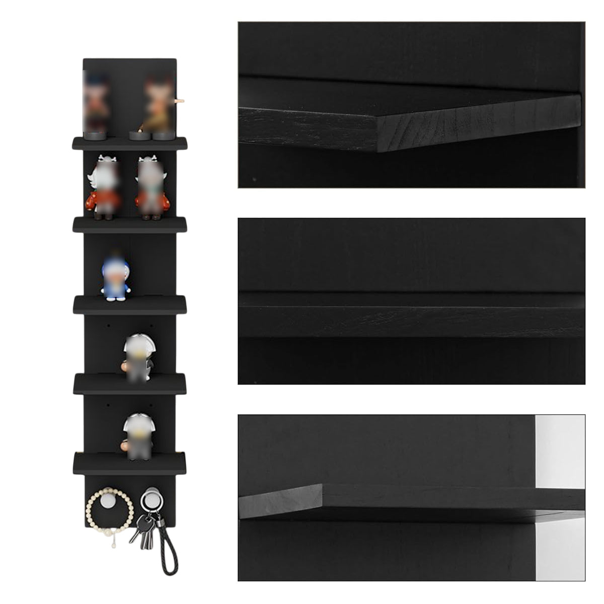 5-Tier Wall-Mounted Shelf with 40lbs Load Capacity