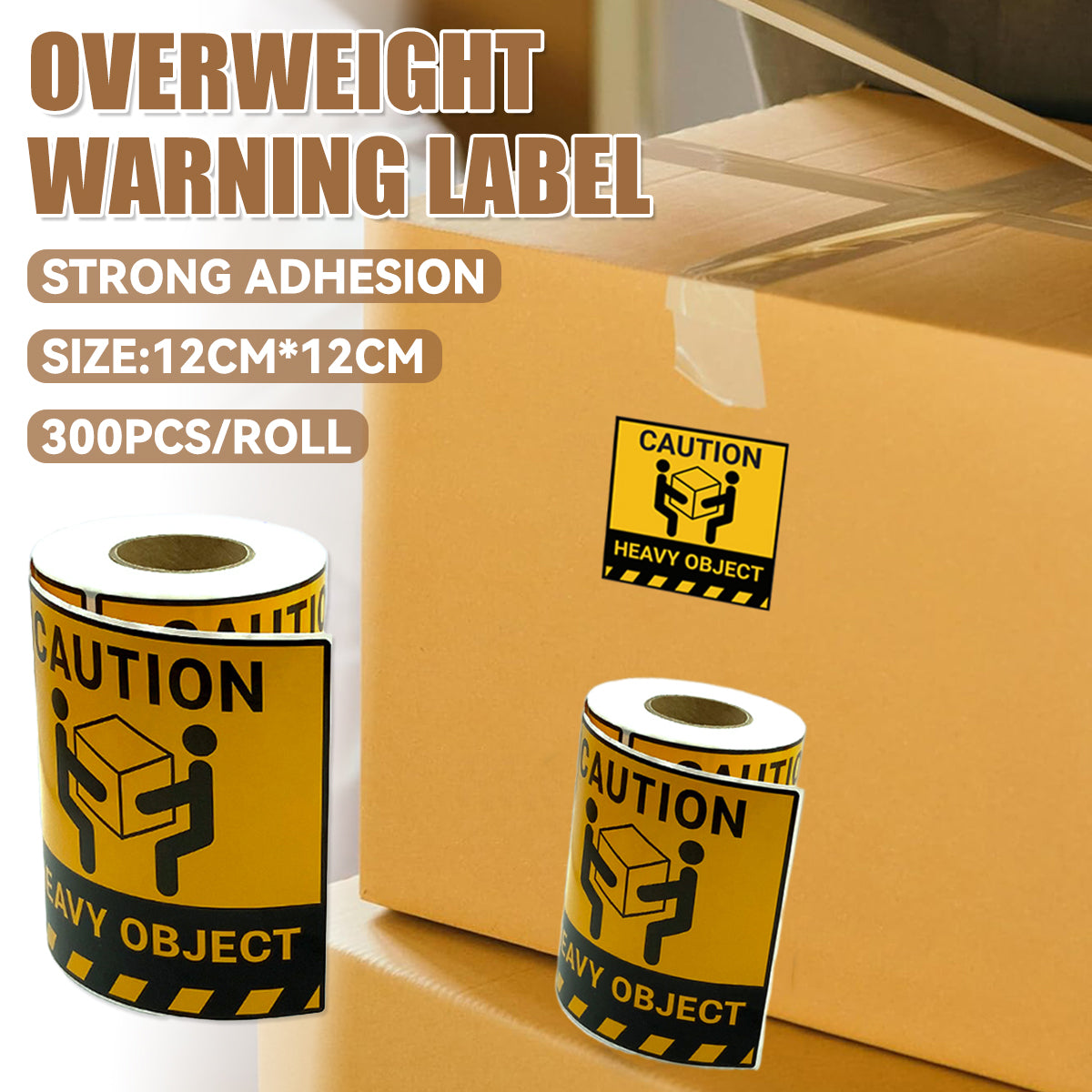 Heavy Object Warning Labels 300pcs Roll