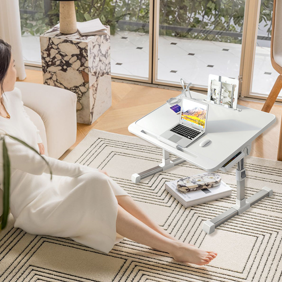 Laptop Bed Desk Adjustable with Foldable Design for Work and Study