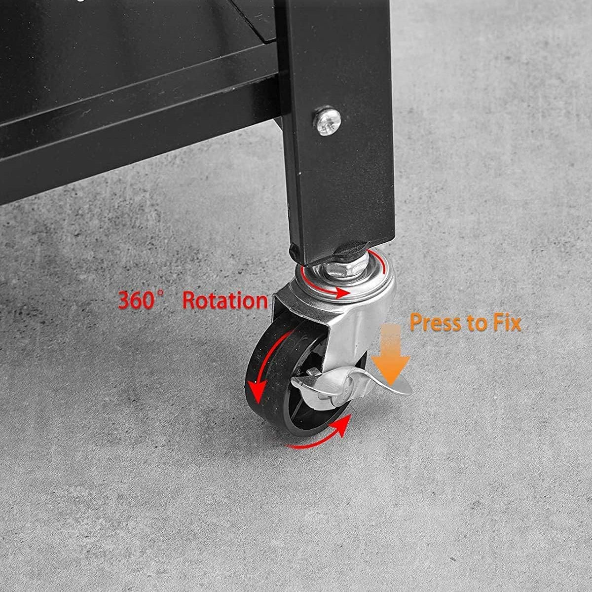 Metal Foldable Multi Layer Storage Rack with Rotating Wheels