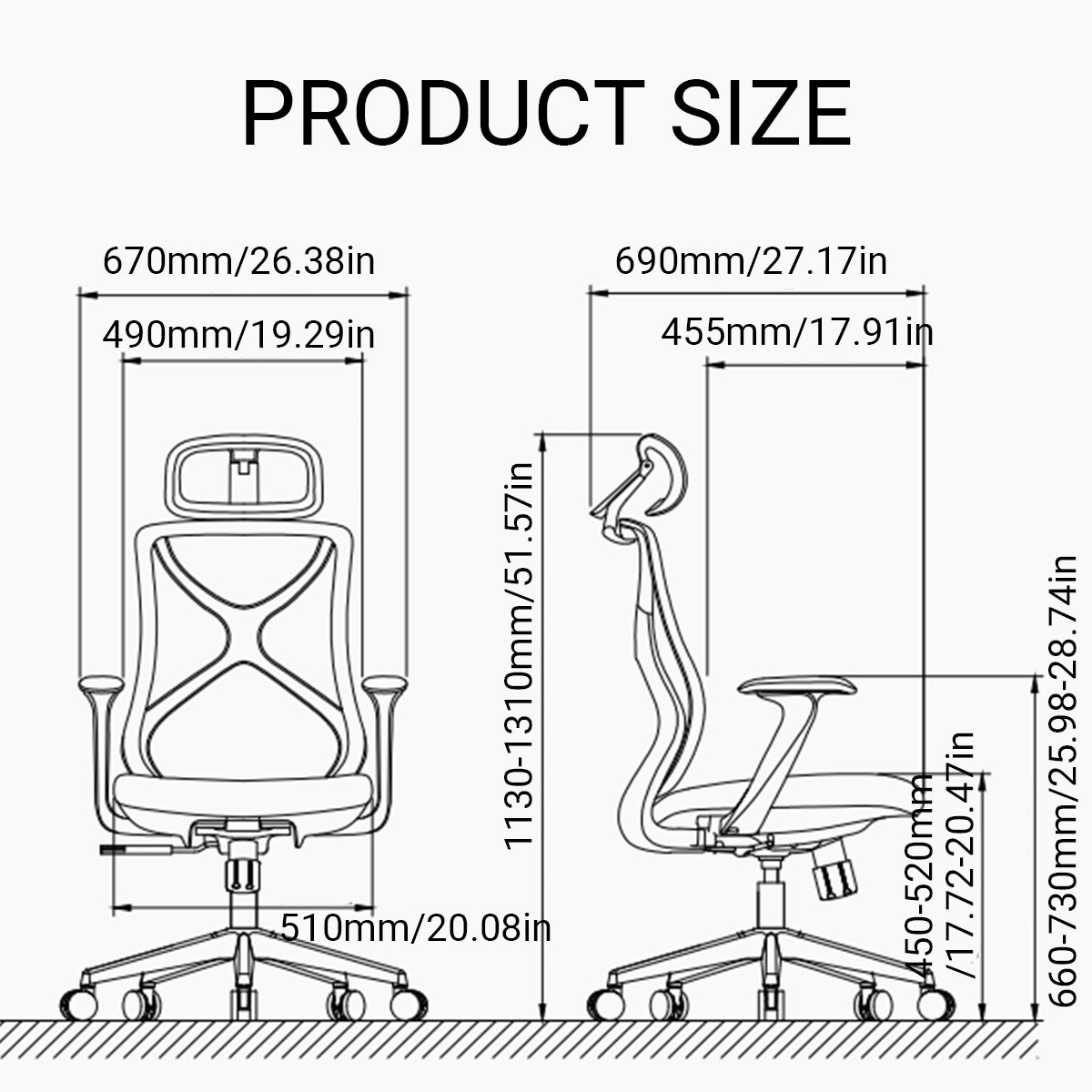 Ergonomic Office Chair with S-Shaped Backrest