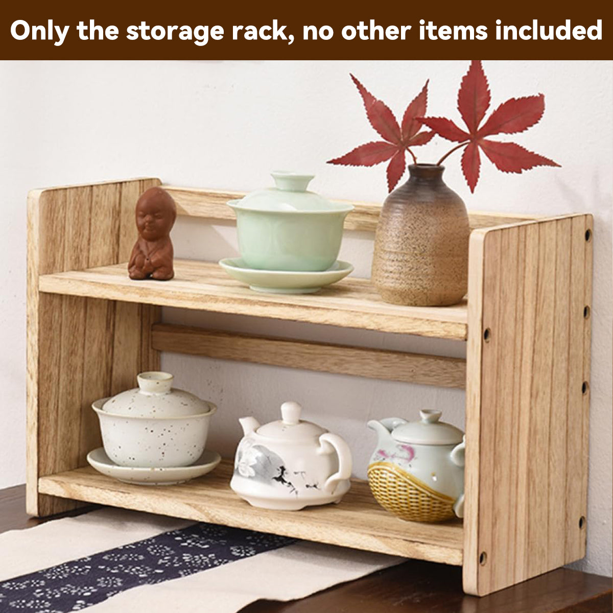 Solid Wood Movable Book Stand Desk Shelf Storage Decor