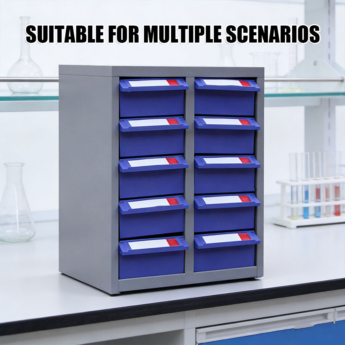 10-Drawer Parts Cabinet for Workshop and Garage
