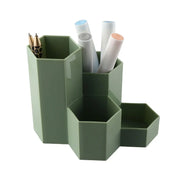 2 Pcs Hexagonal Pen Holder Macaron Colour PP Desk Organiser