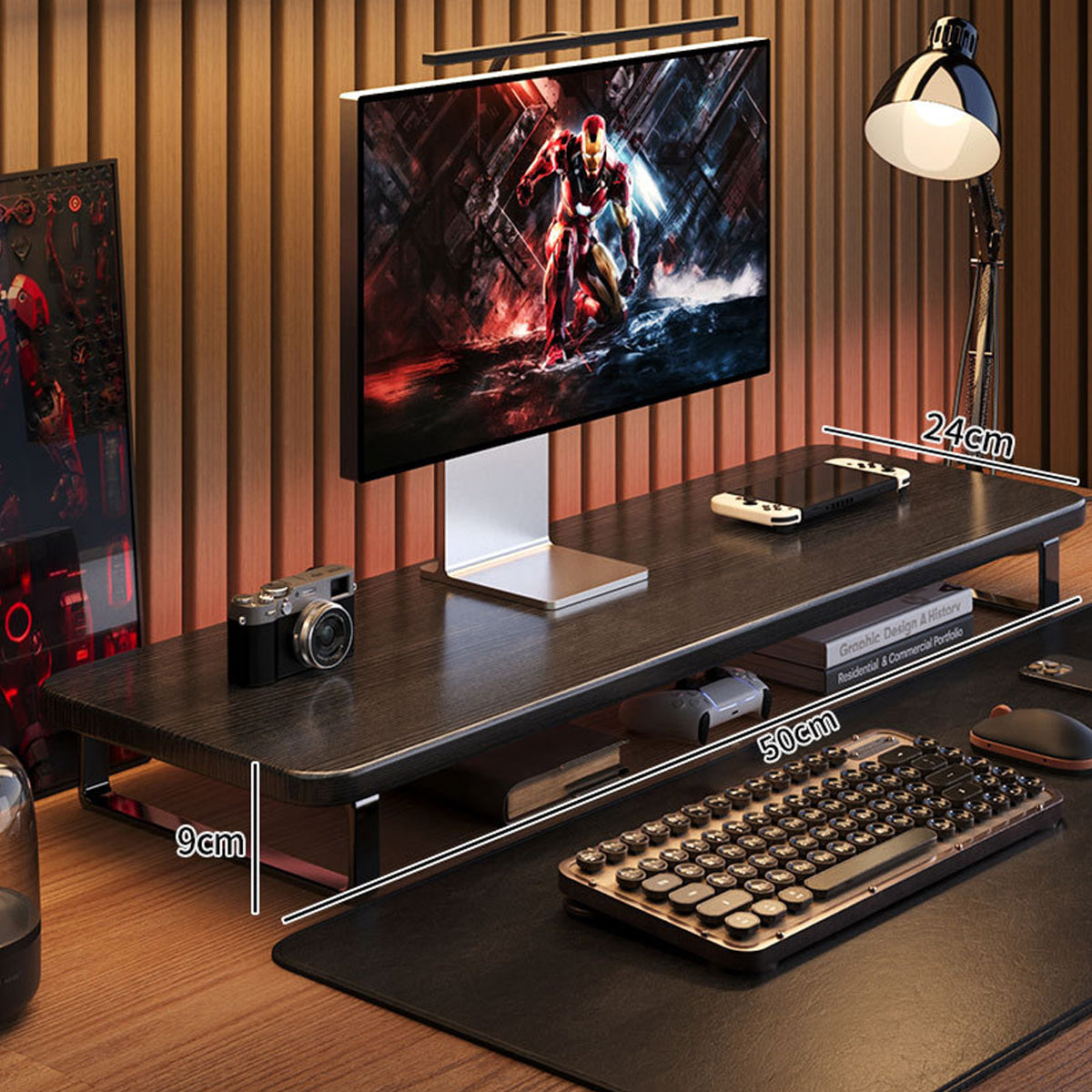 Desktop Monitor Riser Storage Stand Sturdy Easy to Install