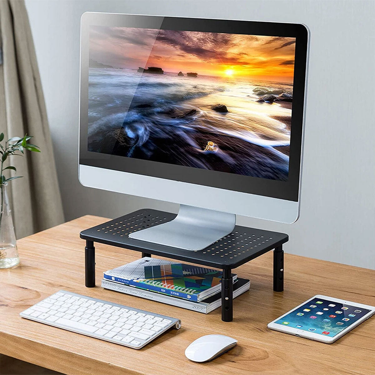 3-Height Adjustable Monitor Riser for Laptop Printer