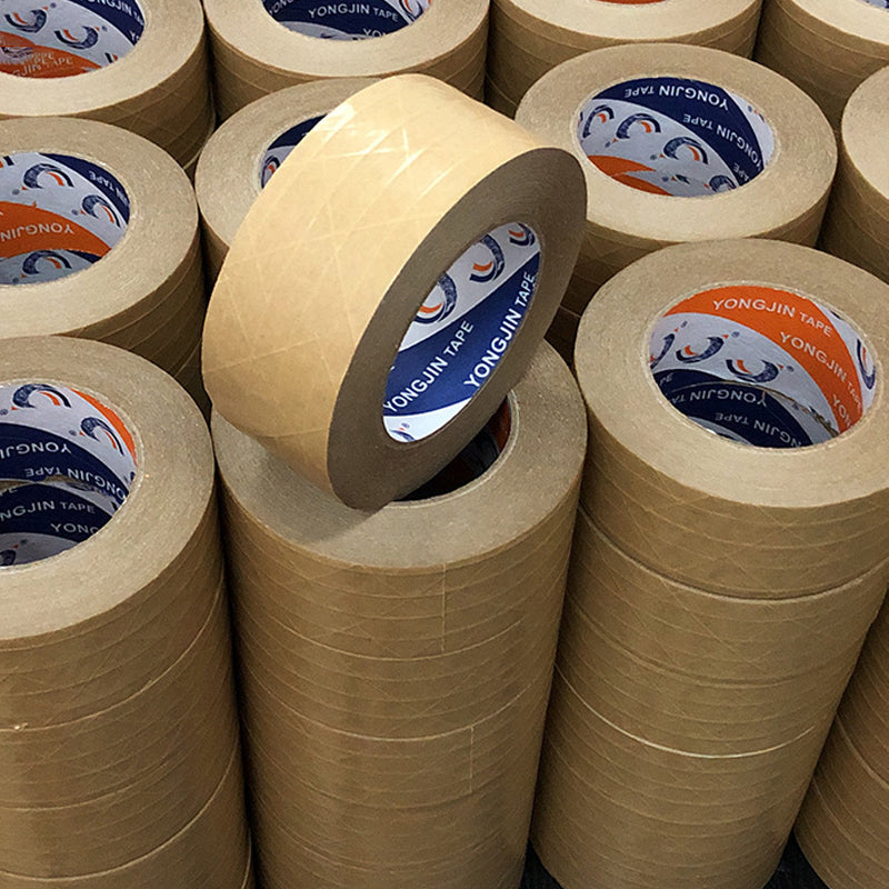 36 Rolls Kraft Paper Tape with Thread 48mm x 50m Self Adhesive