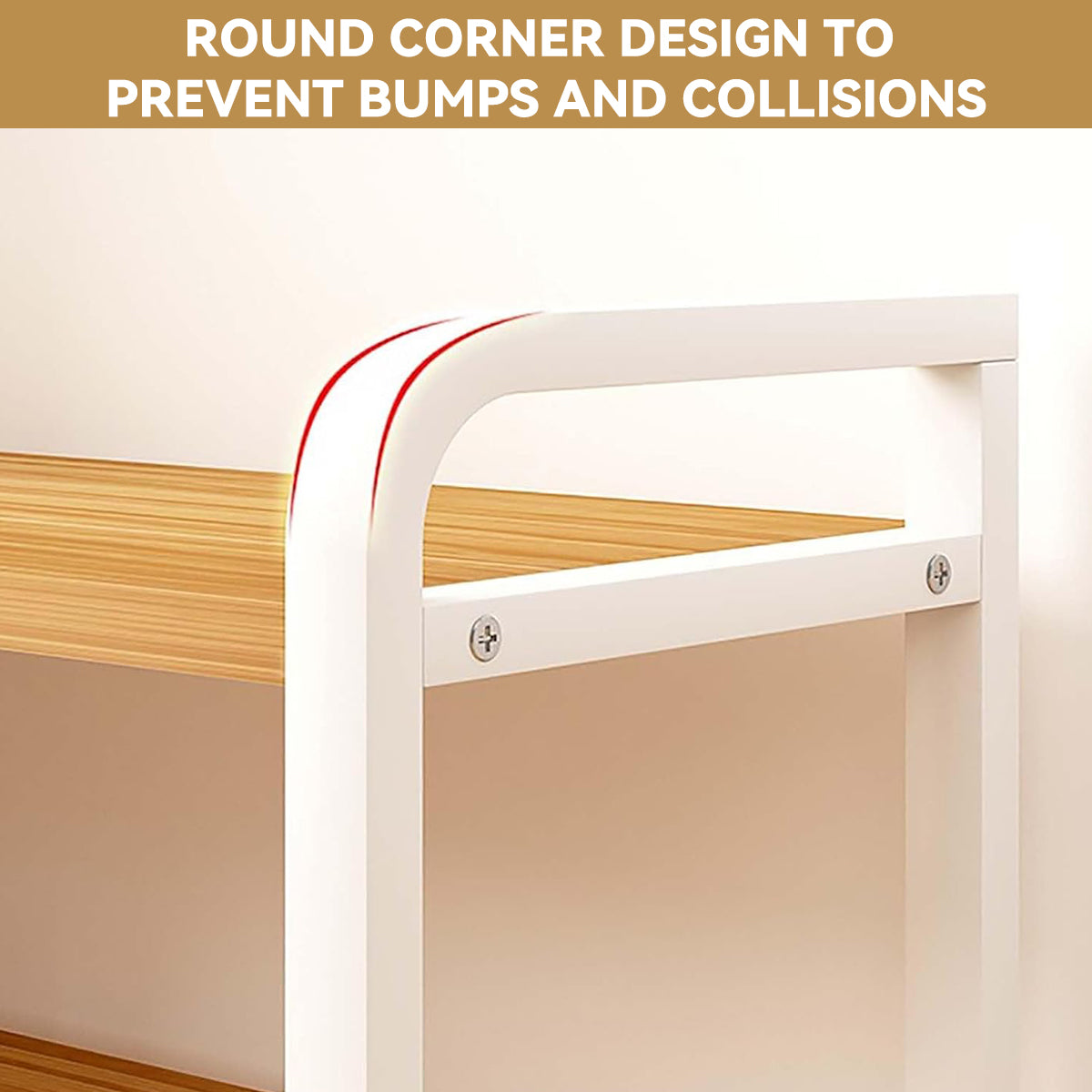3-Tier Desktop Storage Rack Steel Frame for Books