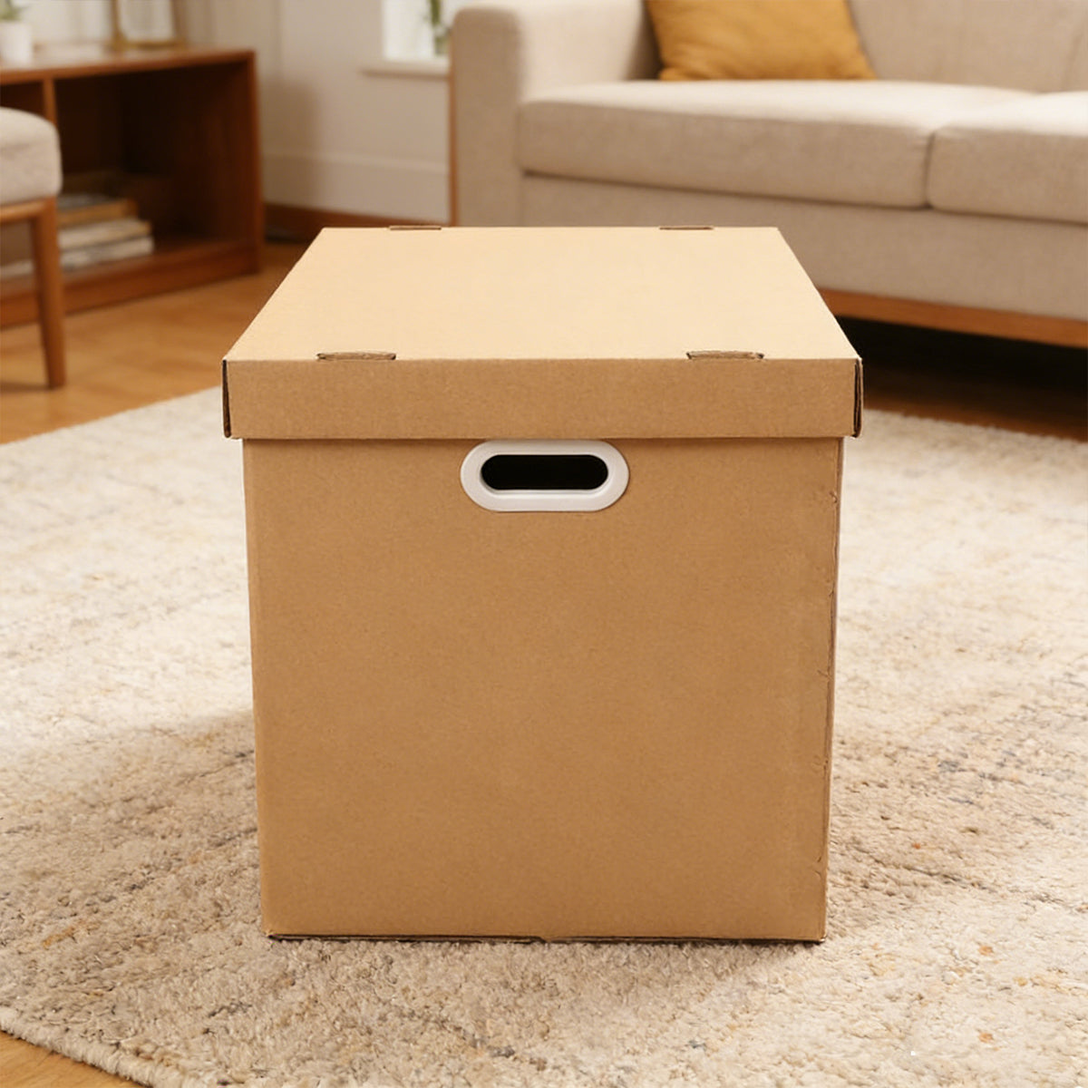 5pcs 80L Kraft Paper Storage Box with Lid