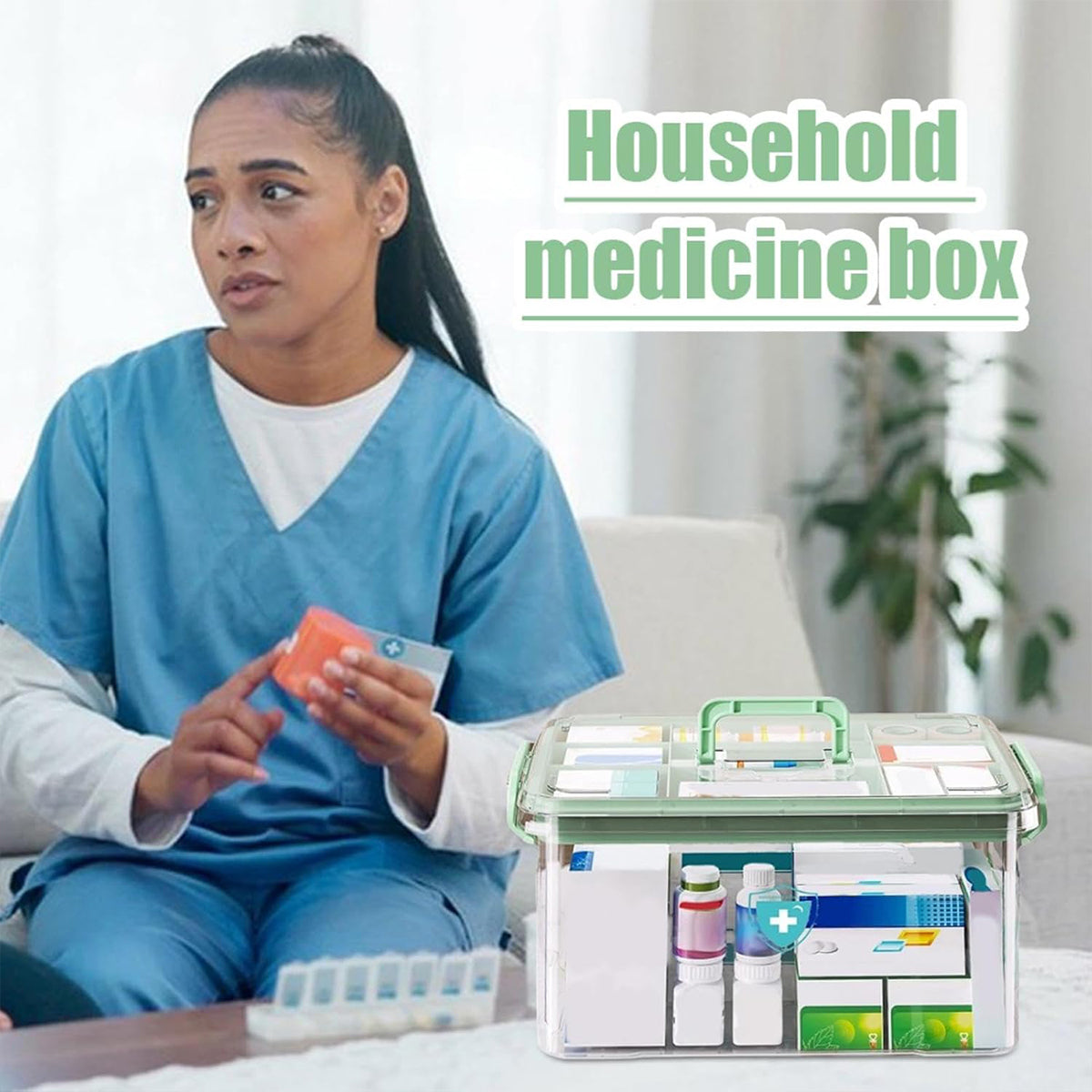 Transparent Medicine Cabinet with Dividers 2 Sizes
