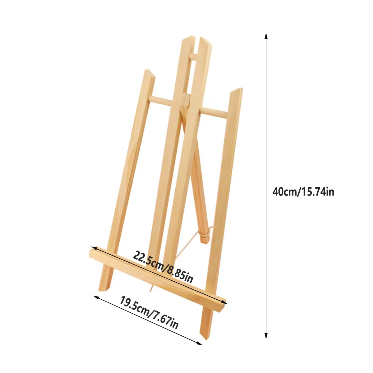 4 Pcs Mini Pine Wood Desktop Tripod Easel with Rope Support