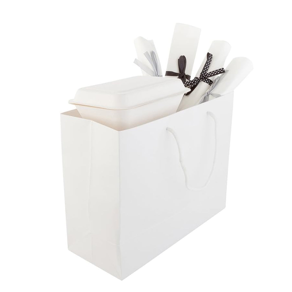 50 Pcs Kraft Paper Gift Bags Blank Shopping Handbags