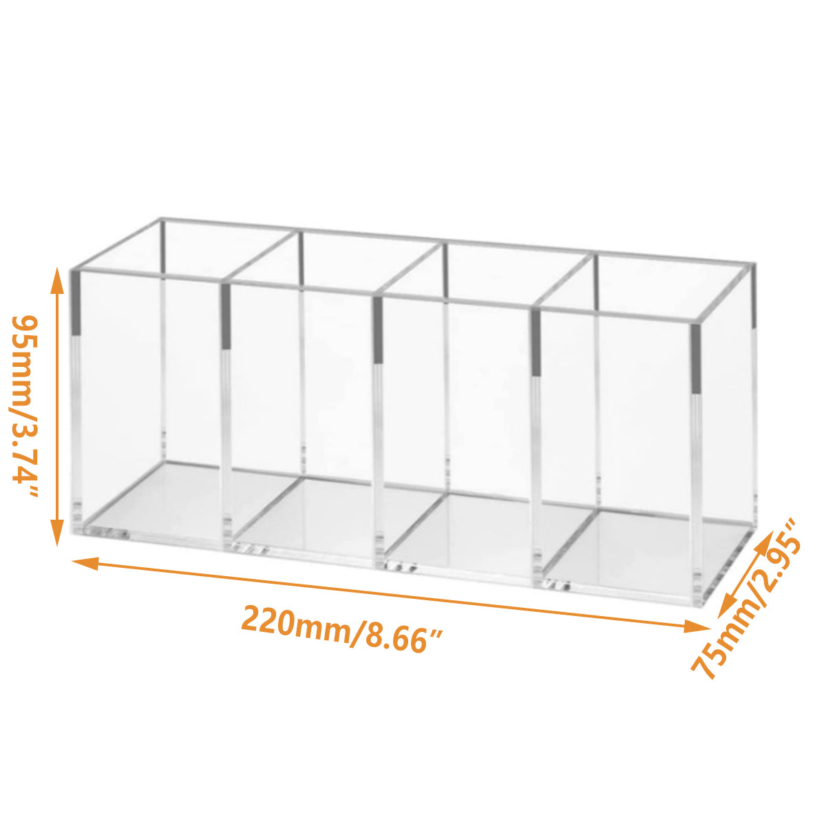Transparent Acrylic Storage Box Four-Compartment Organiser