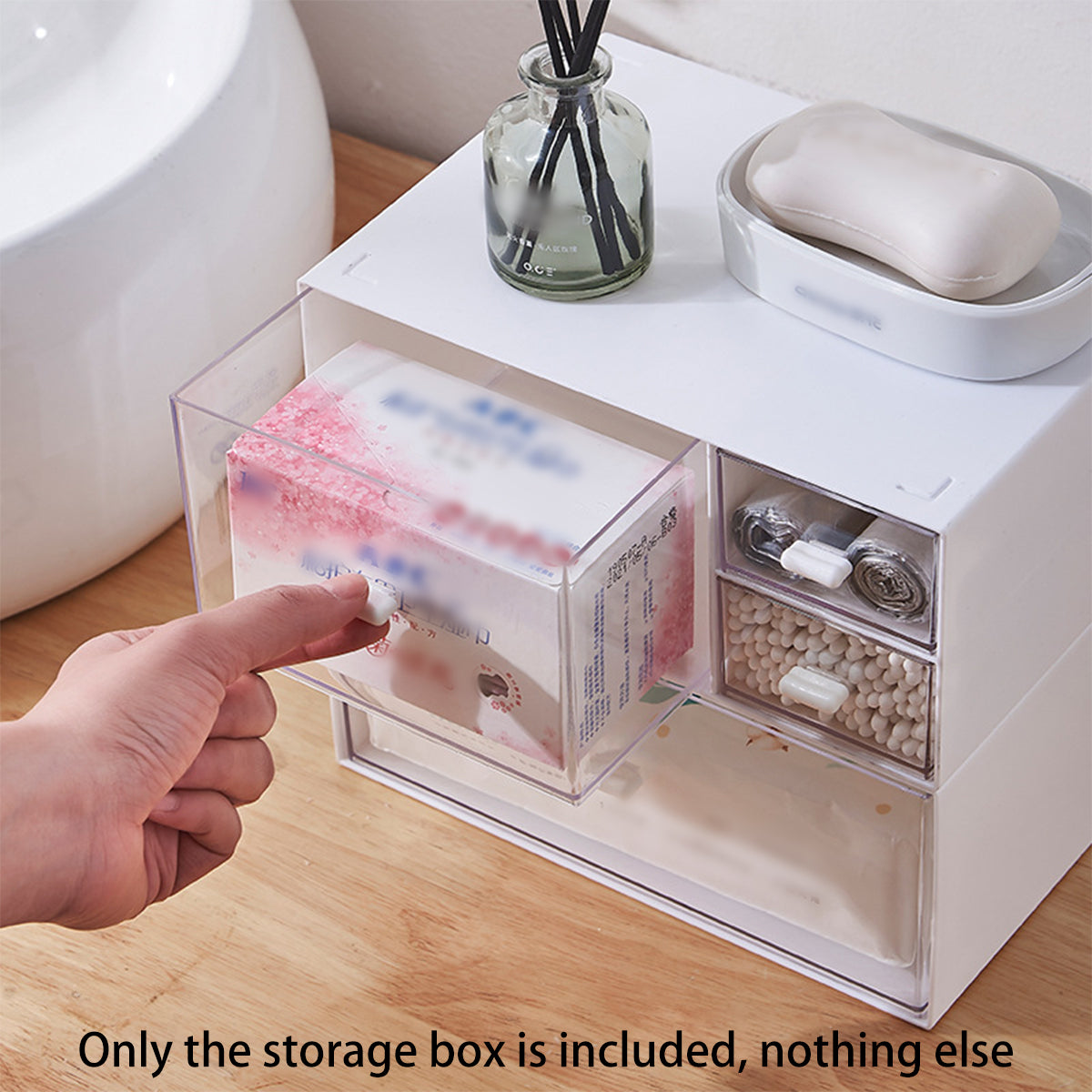 Clear Drawer Storage Box Desktop Organizer