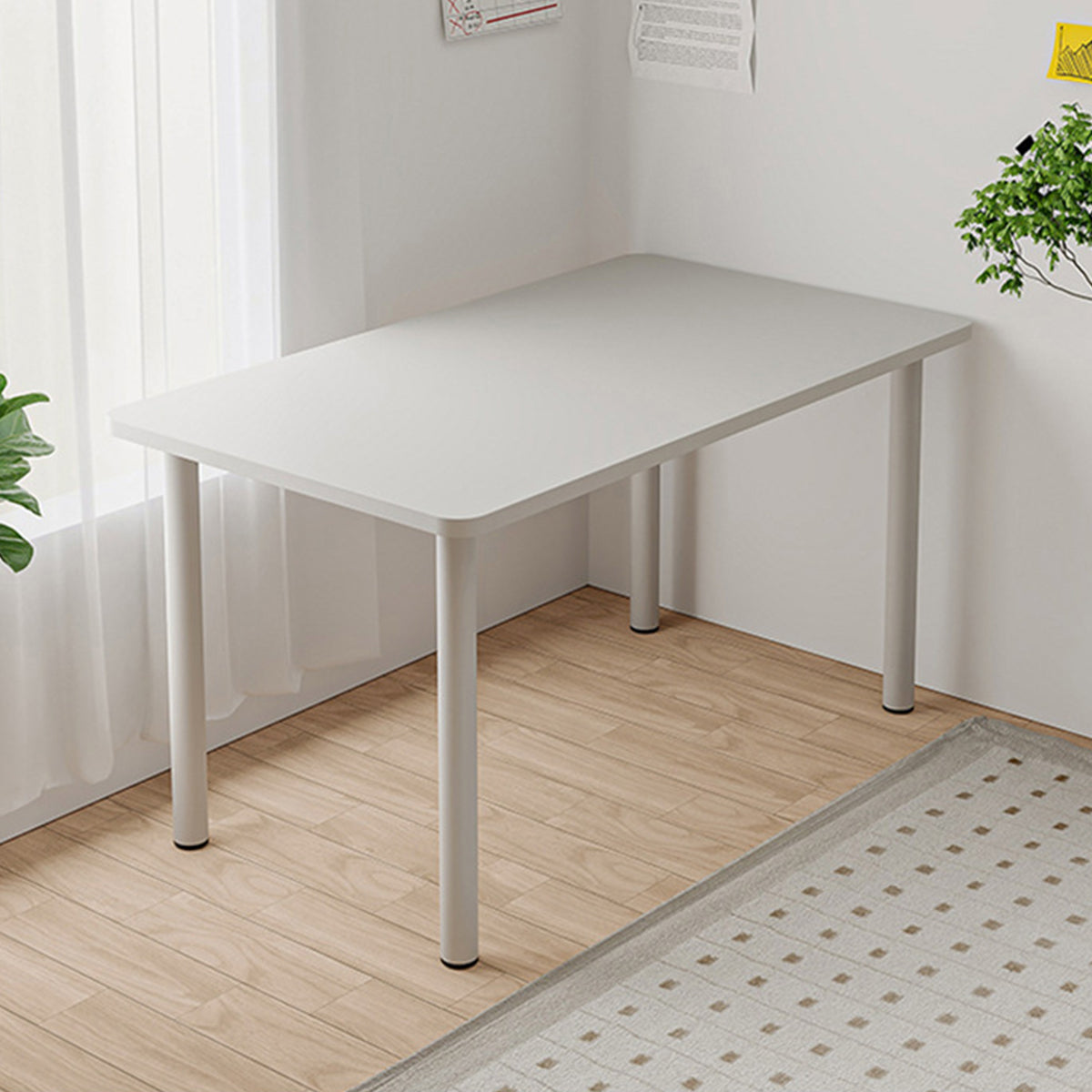 White Study Desk with 25mm Thick Top 100cm