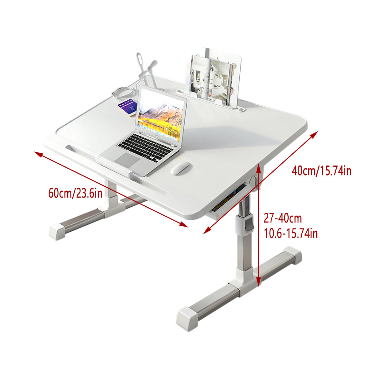 Laptop Bed Desk Adjustable with Foldable Design for Work and Study